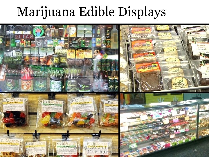 Marijuana Edible Displays Copyright SAM and the Slides' Authors. Use with permission. 54 