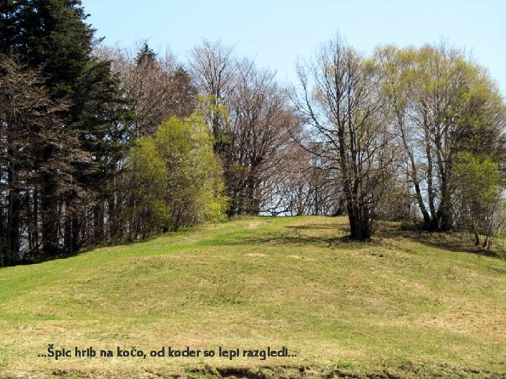 …Špic hrib na kočo, od koder so lepi razgledi… 