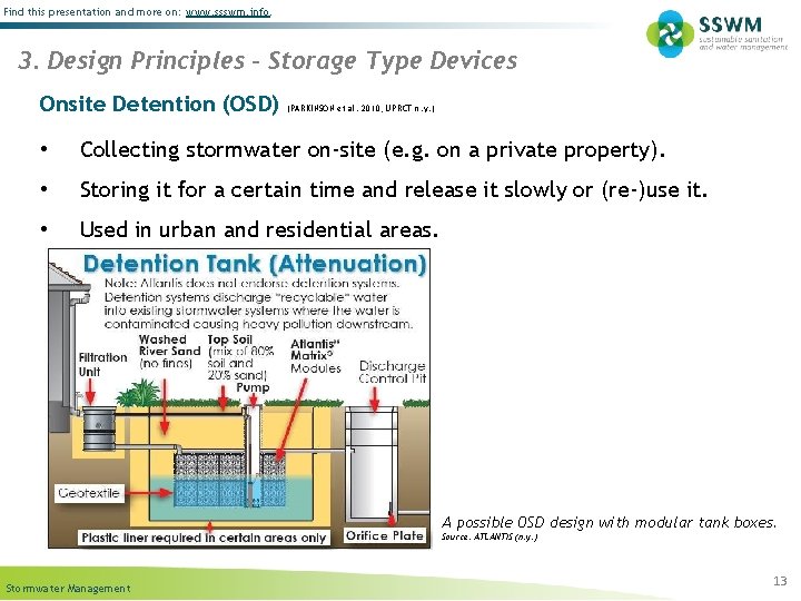 Find this presentation and more on: www. ssswm. info. 3. Design Principles – Storage