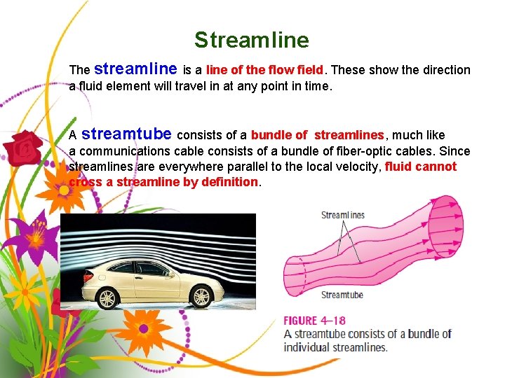 Streamline The streamline is a line of the flow field. These show the direction