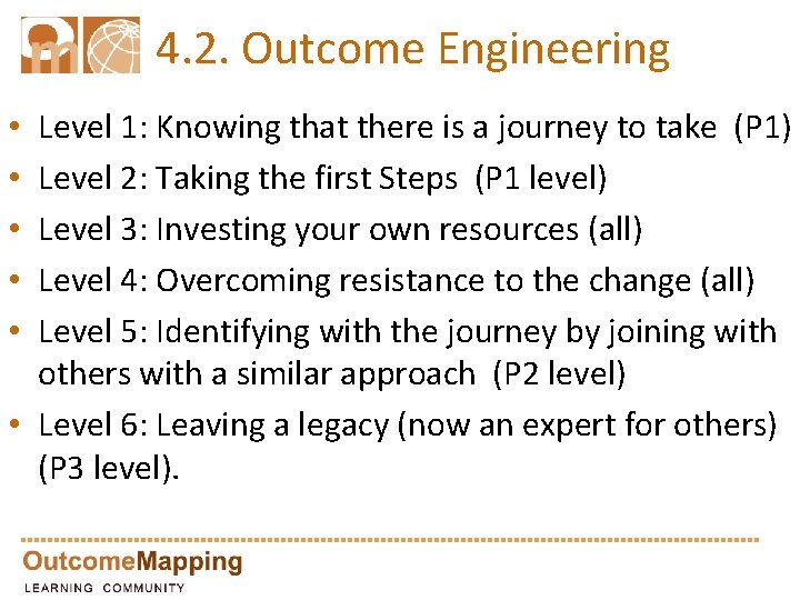 4. 2. Outcome Engineering Level 1: Knowing that there is a journey to take