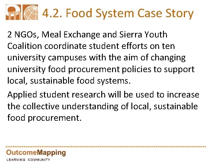 4. 2. Food System Case Story 2 NGOs, Meal Exchange and Sierra Youth Coalition