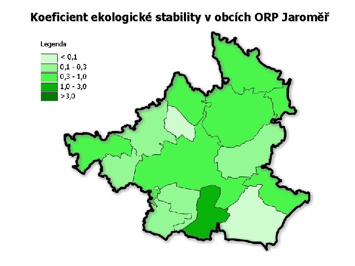 Koeficient ekologické stability v obcích ORP Jaroměř 