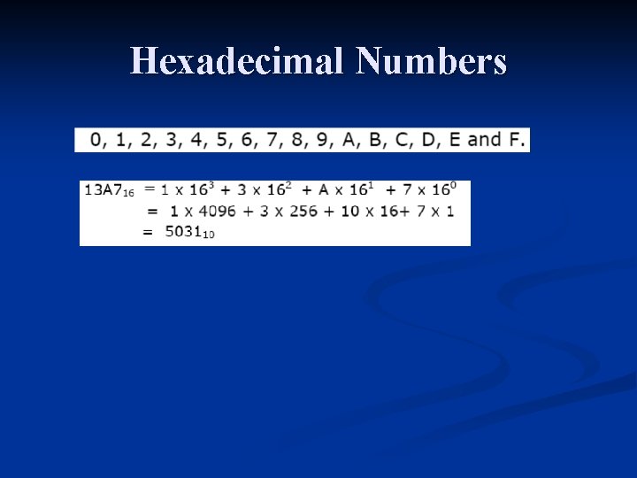 Hexadecimal Numbers 