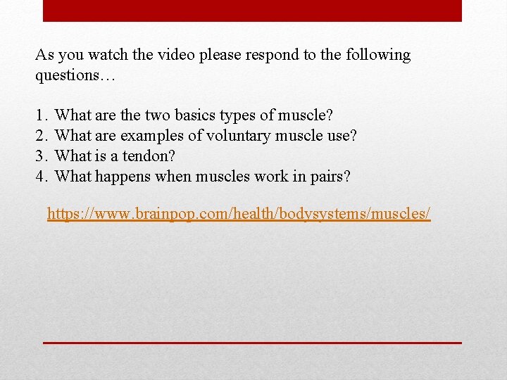 As you watch the video please respond to the following questions… 1. 2. 3.