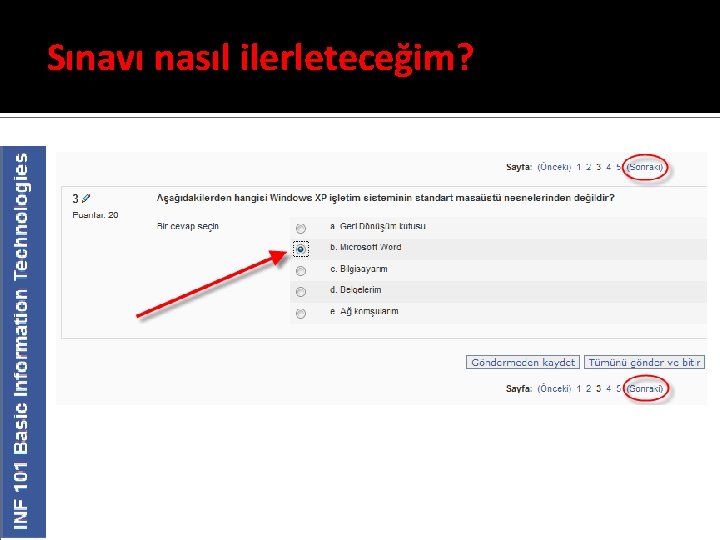 Sınavı nasıl ilerleteceğim? 