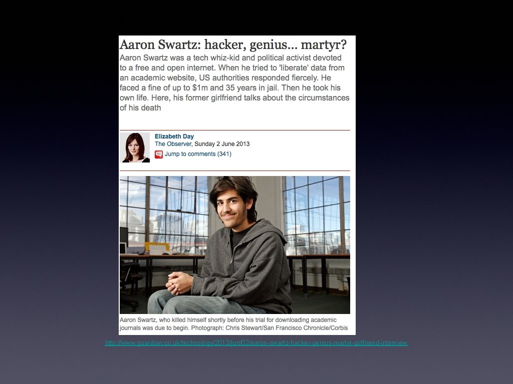 http: //www. guardian. co. uk/technology/2013/jun/02/aaron-swartz-hacker-genius-martyr-girlfriend-interview 