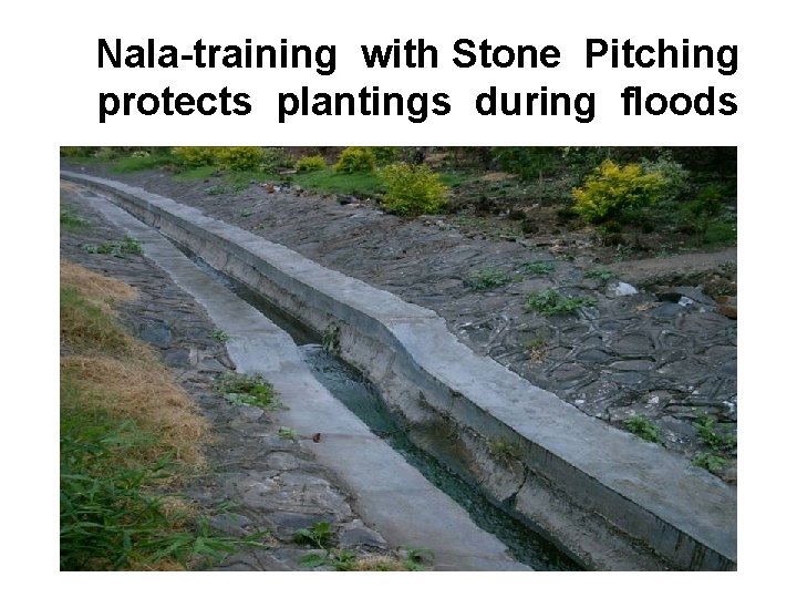 Nala-training with Stone Pitching protects plantings during floods 