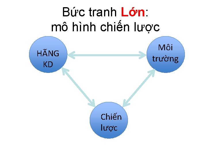 Bức tranh Lớn: mô hình chiến lược Môi trường HÃNG KD Chiến lược 