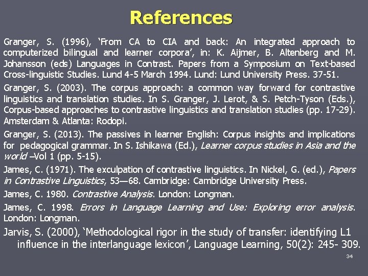 References Granger, S. (1996), ‘From CA to CIA and back: An integrated approach to