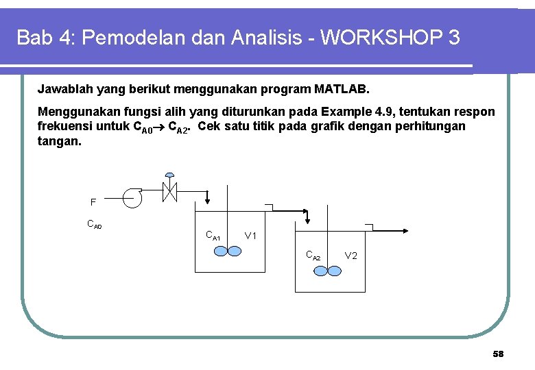 Bab 4: Pemodelan dan Analisis - WORKSHOP 3 Jawablah yang berikut menggunakan program MATLAB.