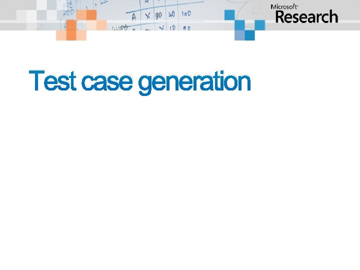 Test case generation 