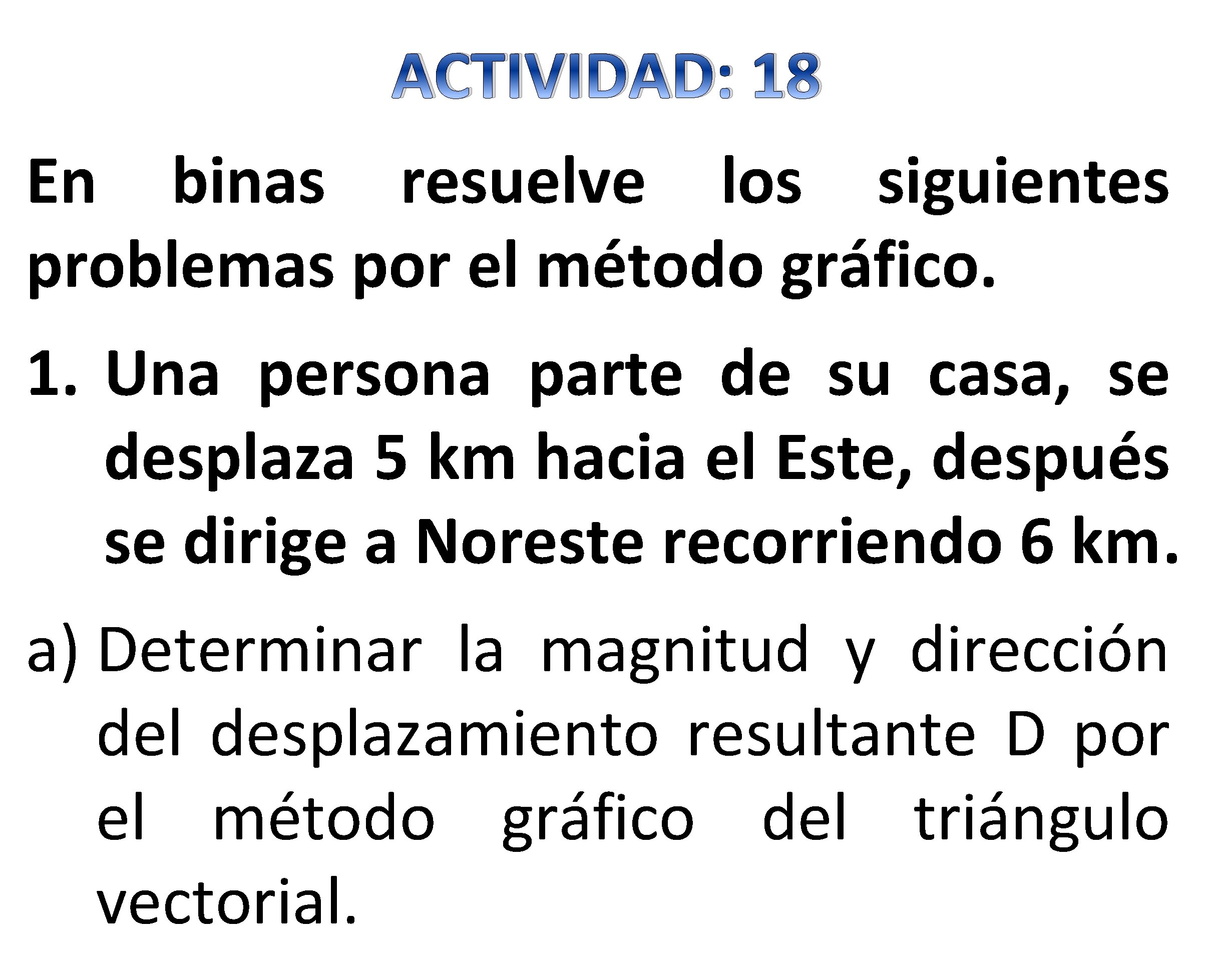 ACTIVIDAD: 18 En binas resuelve los siguientes problemas por el método gráfico. 1. Una