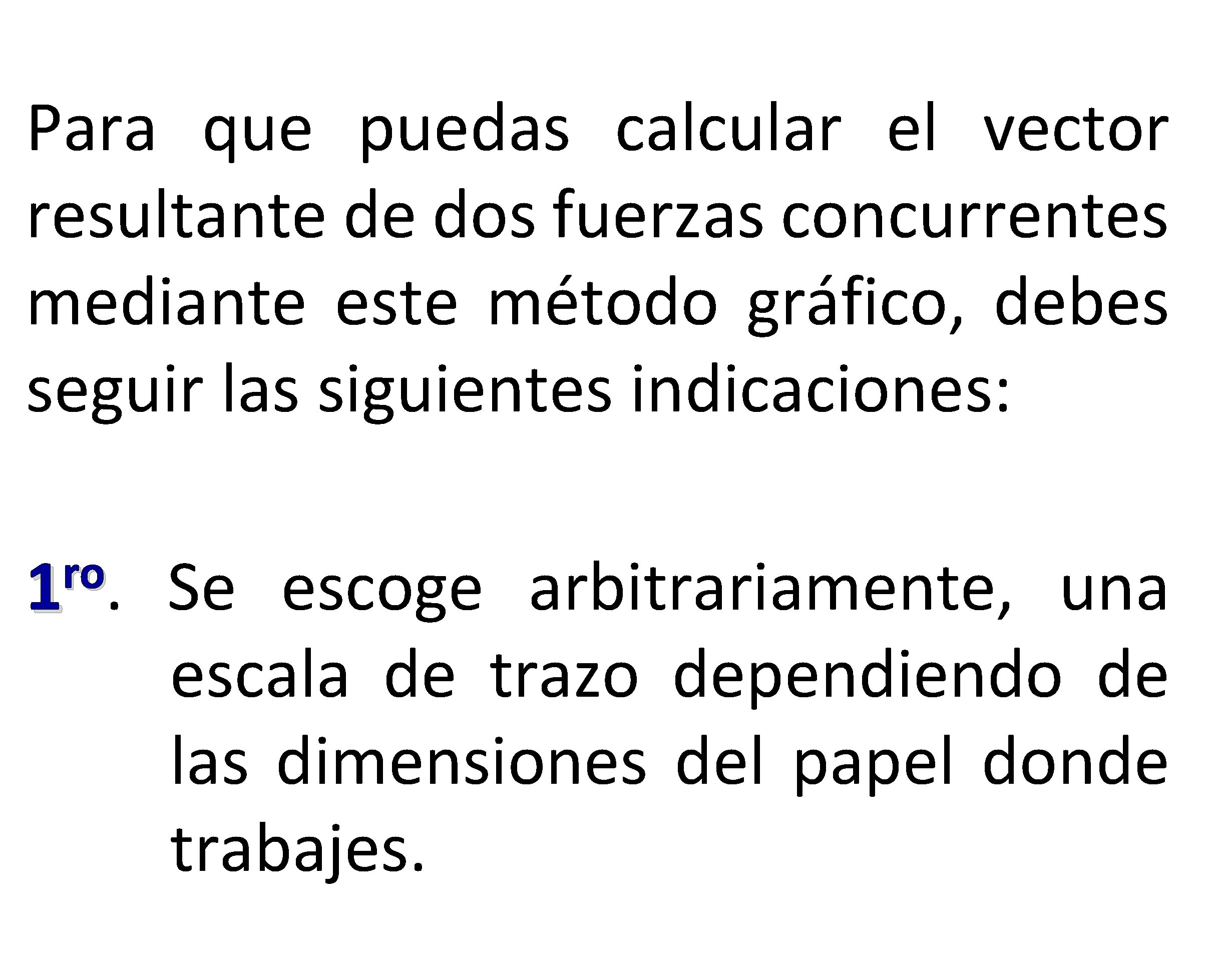 Para que puedas calcular el vector resultante de dos fuerzas concurrentes mediante este método