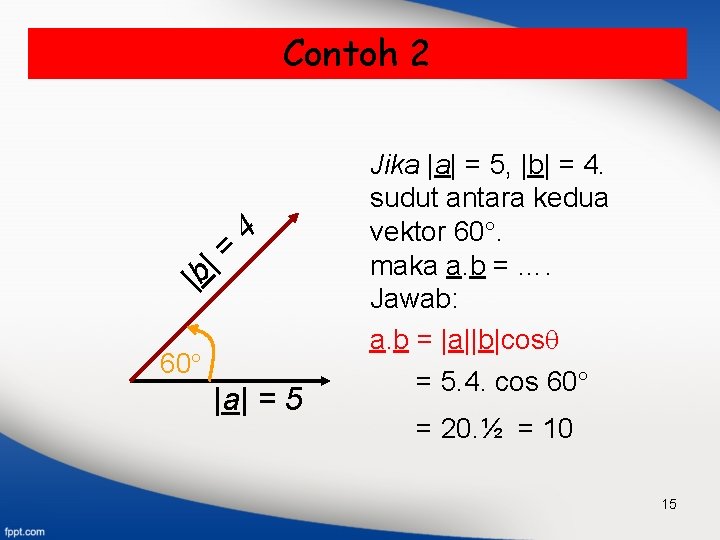 Contoh 2 | = | b 4 60 |a| = 5 Jika |a| =