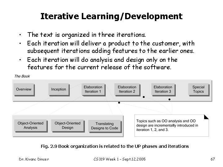 Iterative Learning/Development • The text is organized in three iterations. • Each iteration will