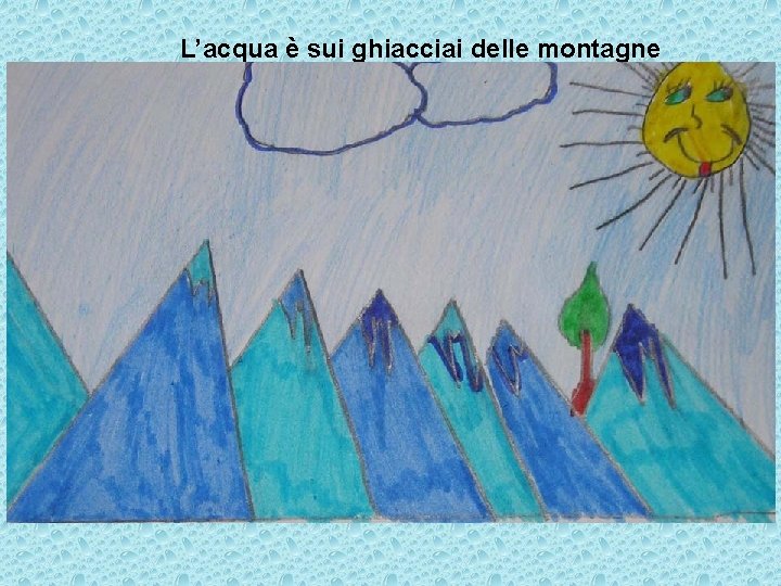 L’acqua è sui ghiacciai delle montagne 