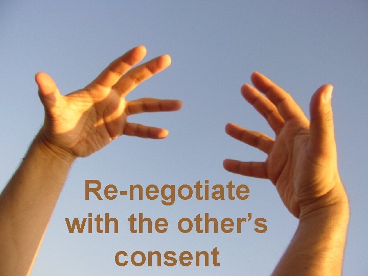 Re-negotiate with the other’s consent 