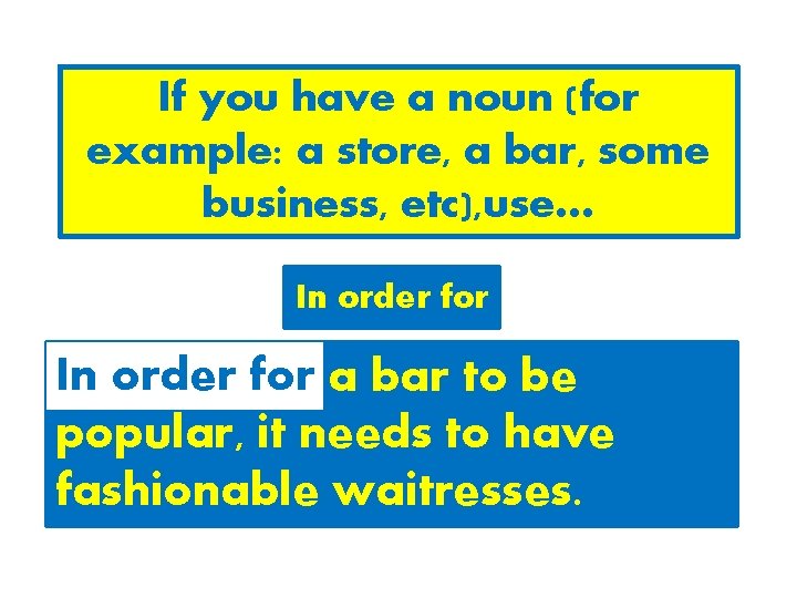 If you have a noun (for example: a store, a bar, some business, etc),