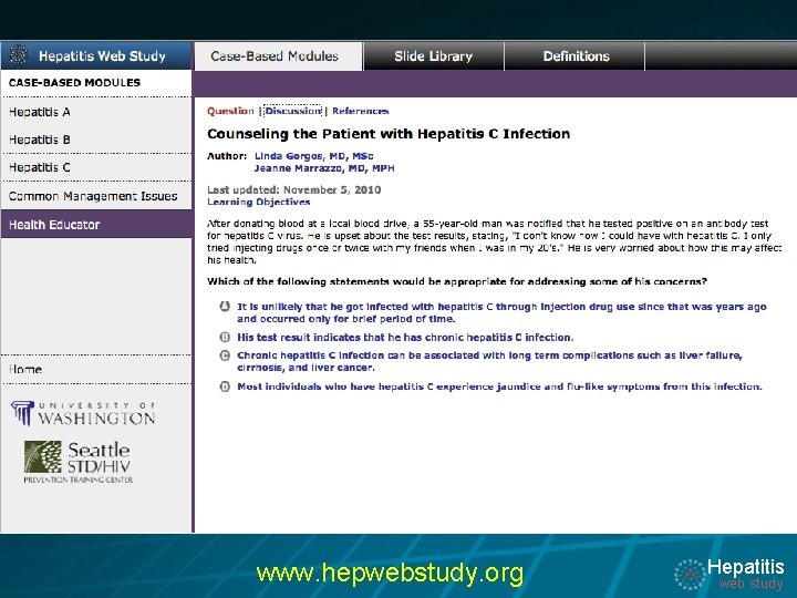 www. hepwebstudy. org Hepatitis web study 