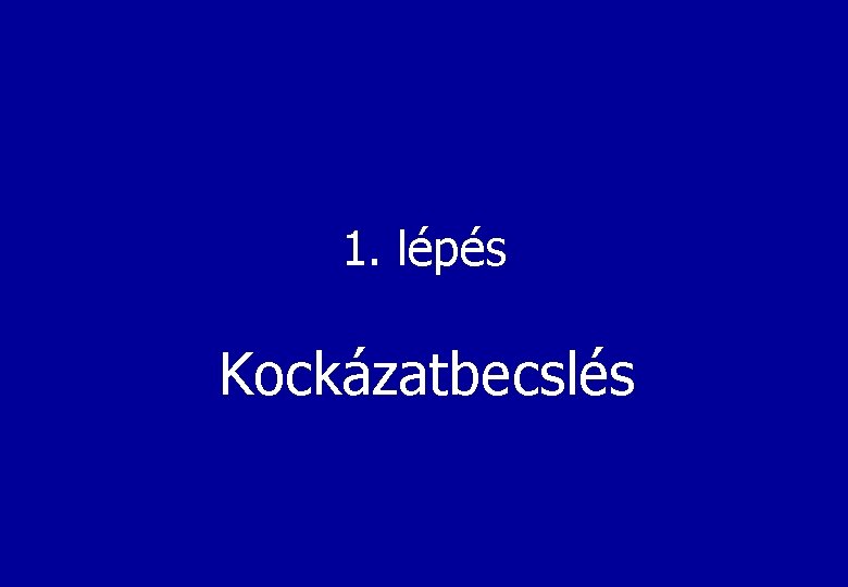 1. lépés Kockázatbecslés 