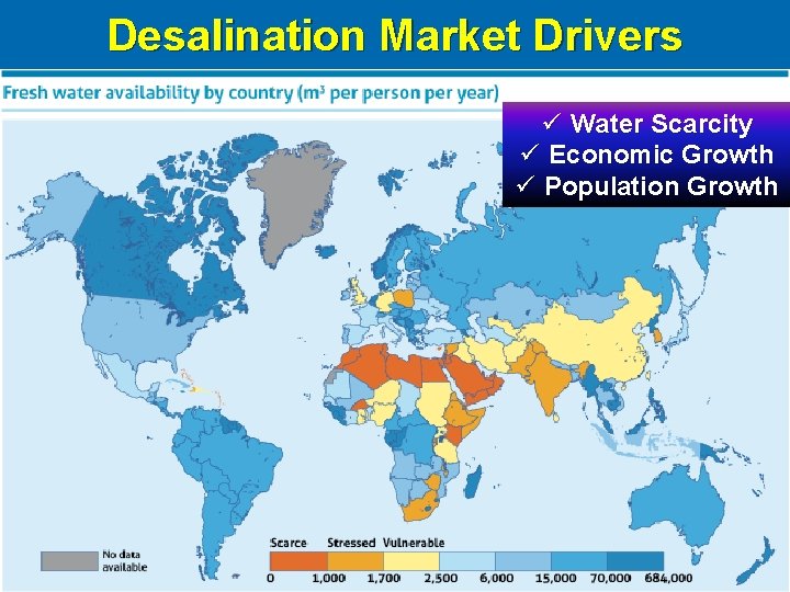 Desalination Market Drivers ü Water Scarcity ü Economic Growth ü Population Growth 