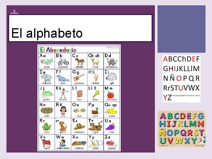 + El alphabeto 