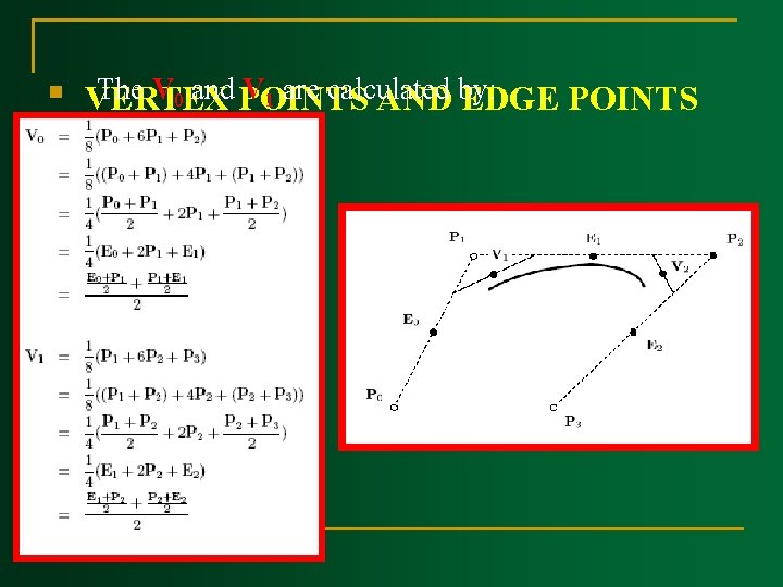 n The V 0 and POINTS V 1 are calculated VERTEX AND by: EDGE