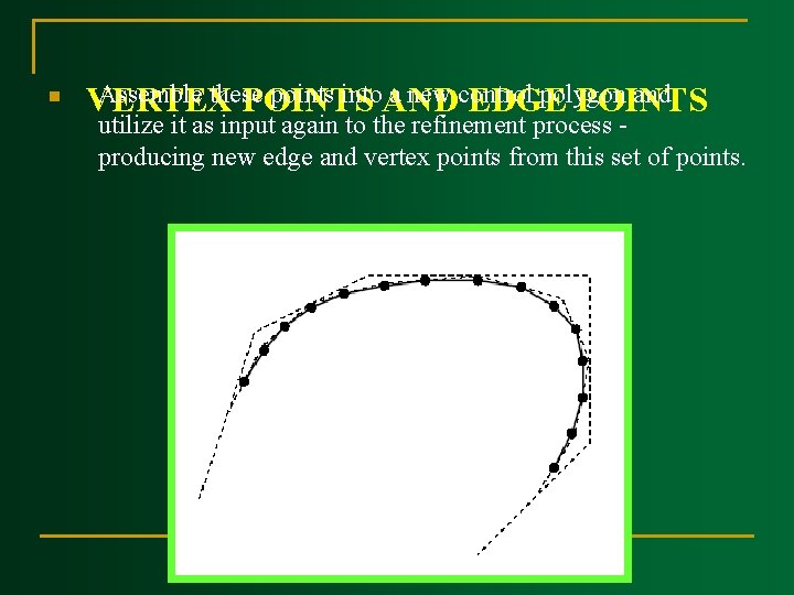 n Assemble these points into. AND a new control polygon and VERTEX POINTS EDGE