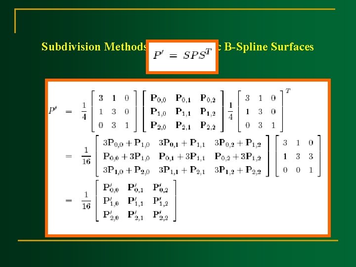 Subdivision Methods for Quadratic B Spline Surfaces 