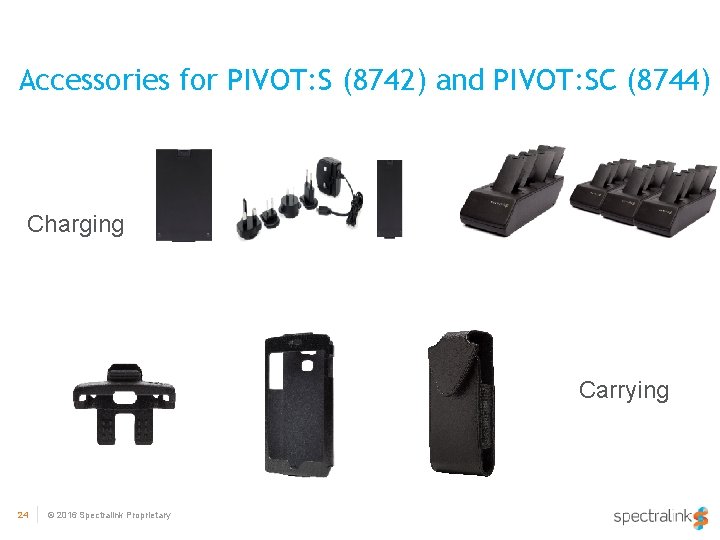 Accessories for PIVOT: S (8742) and PIVOT: SC (8744) Charging Carrying 24 © 2016