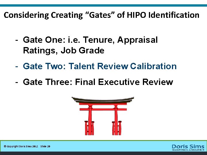 Considering Creating “Gates” of HIPO Identification - Gate One: i. e. Tenure, Appraisal Ratings,