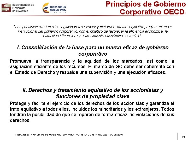 Principios de Gobierno Corporativo OECD 1 “Los principios ayudan a los legisladores a evaluar