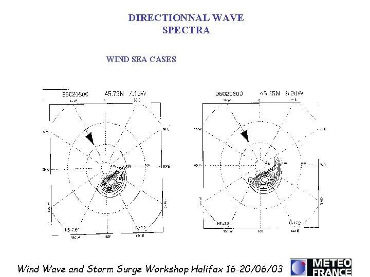 DIRECTIONNAL WAVE SPECTRA WIND SEA CASES Wind Wave and Storm Surge Workshop Halifax 16