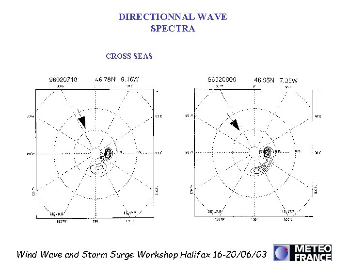 DIRECTIONNAL WAVE SPECTRA CROSS SEAS Wind Wave and Storm Surge Workshop Halifax 16 -20/06/03