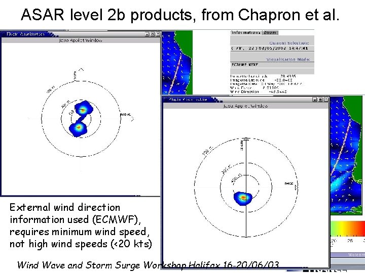 ASAR level 2 b products, from Chapron et al. External wind direction information used