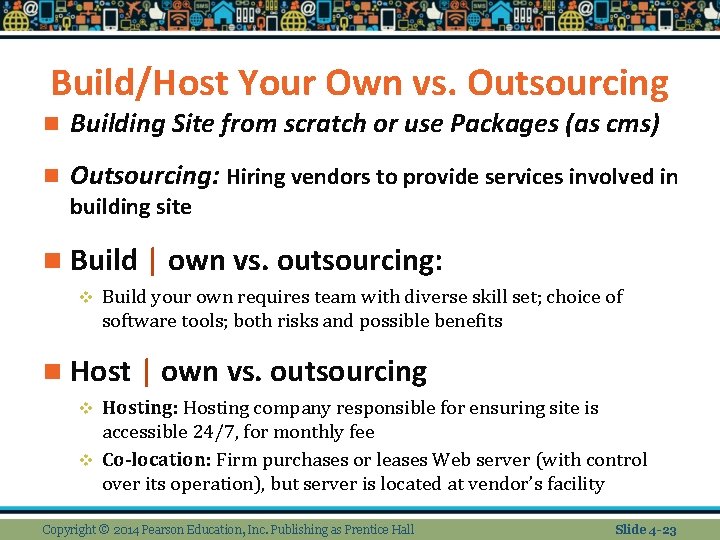 Build/Host Your Own vs. Outsourcing n Building Site from scratch or use Packages (as