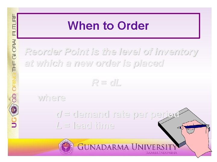 When to Order Reorder Point is the level of inventory at which a new