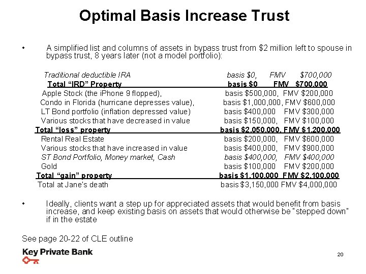 Optimal Basis Planning Steps & Strategies • Increase Trust A simplified list and columns