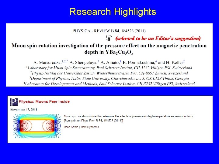 Research Highlights (selected to be an Editor’s suggestion) 