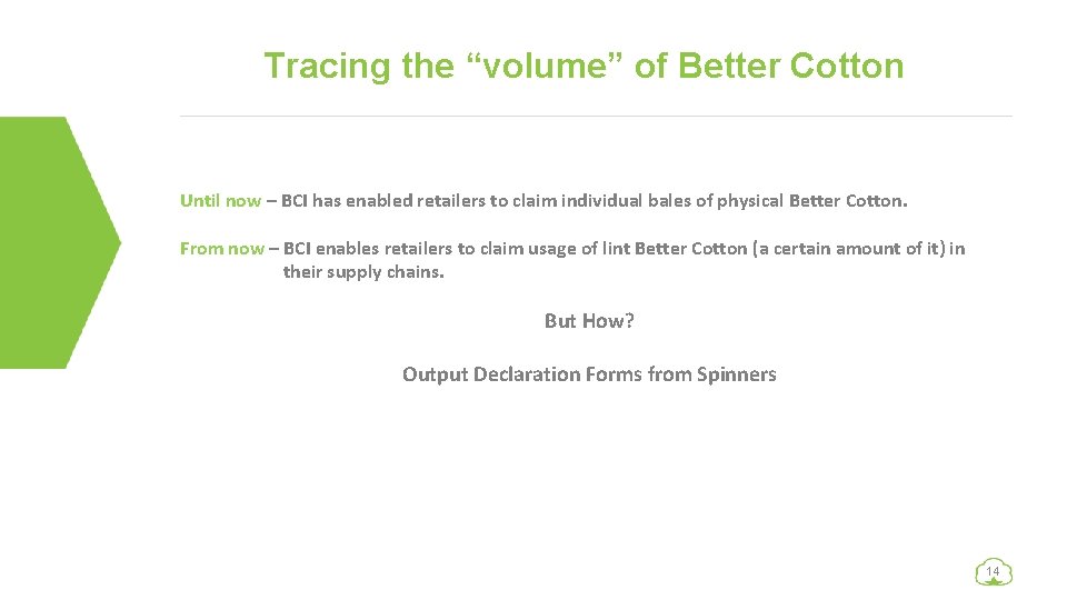 Tracing the “volume” of Better Cotton Until now – BCI has enabled retailers to