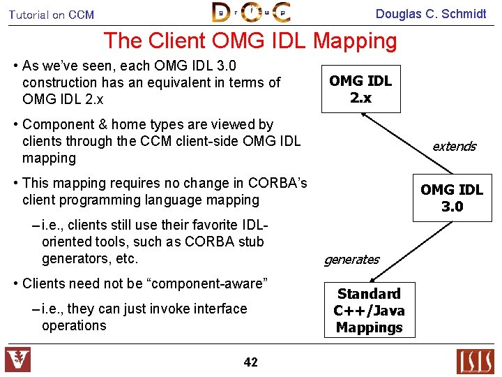 Douglas C. Schmidt Tutorial on CCM The Client OMG IDL Mapping • As we’ve