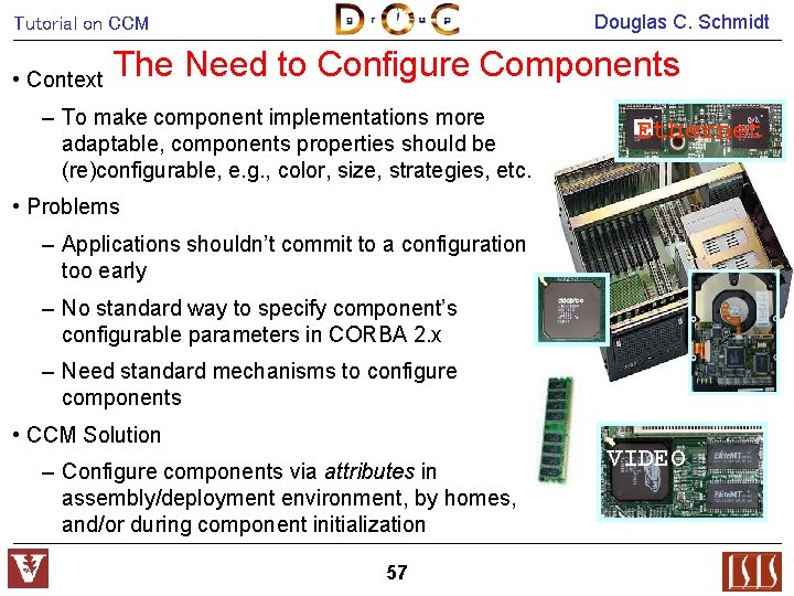 Douglas C. Schmidt Tutorial on CCM • Context The Need to Configure Components –