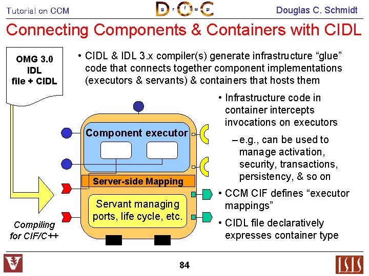 Douglas C. Schmidt Tutorial on CCM Connecting Components & Containers with CIDL OMG 3.