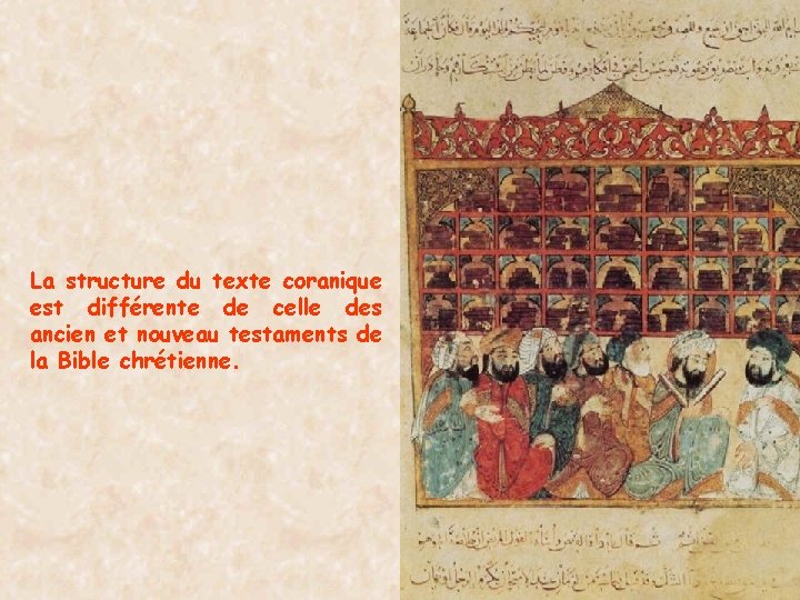 La structure du texte coranique est différente de celle des ancien et nouveau testaments
