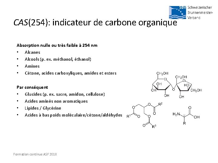 CAS(254): indicateur de carbone organique Absorption nulle ou très faible à 254 nm •