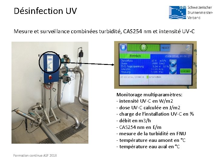 Désinfection UV Mesure et surveillance combinées turbidité, CAS 254 nm et intensité UV-C Monitorage
