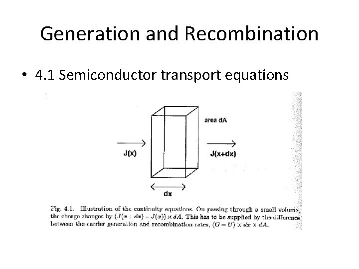 Generation and Recombination • 4. 1 Semiconductor transport equations 