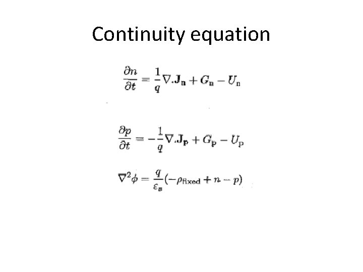 Continuity equation 