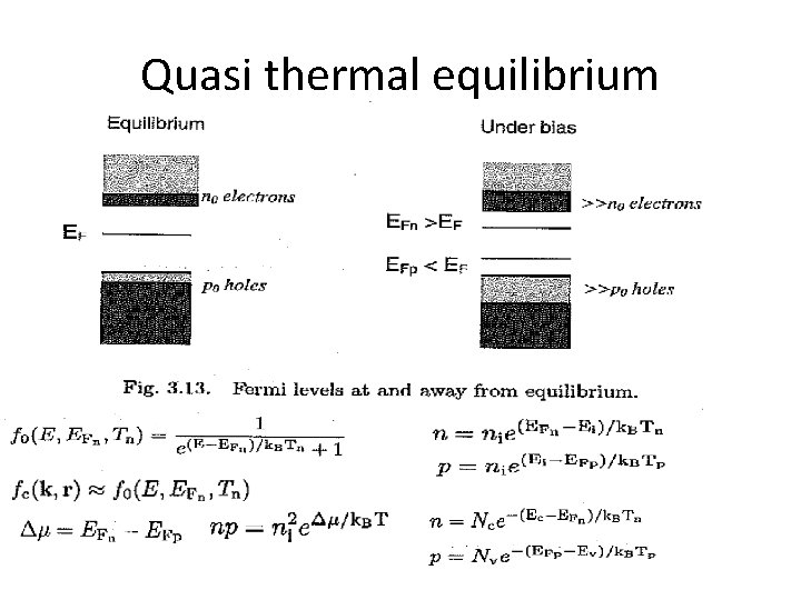 Quasi thermal equilibrium 